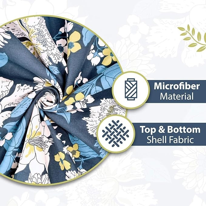 Divine Casa 120 GSM Microfiber Single Dohar Soft & Lightweight Revesible Blanket Cozy & Breathable Floral Pattern Colour Celestial Gray Blue