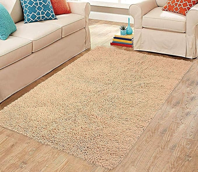 Saral Home Easy Living Saral Home Cotton Shaggy Anti-skid Rectangular Carpet