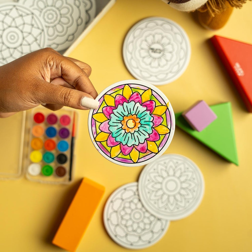 Nesta Toys Diy Mandala Art Magnets  Mandala Art Kit for Girls & Boys Coloring & Painting Art Kit Set with Colour Pencils Gifts for Kids Ages 6, 7, 8, 9, 10, 11, 12 Years