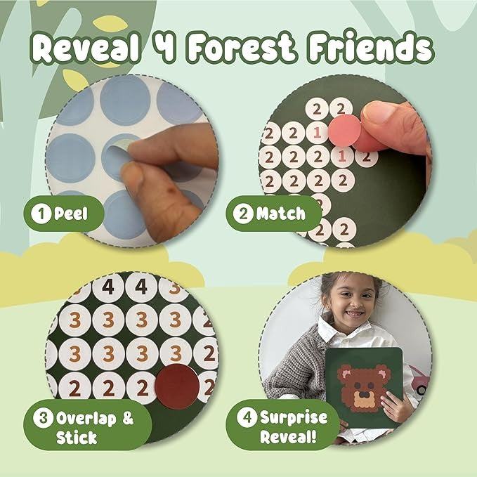 Binca Dotties Dot Art Activity Kit 750+ Stickers Forest Animals DIY Dot Sticker Art for Boys & Girls Ages 4,5,6,7