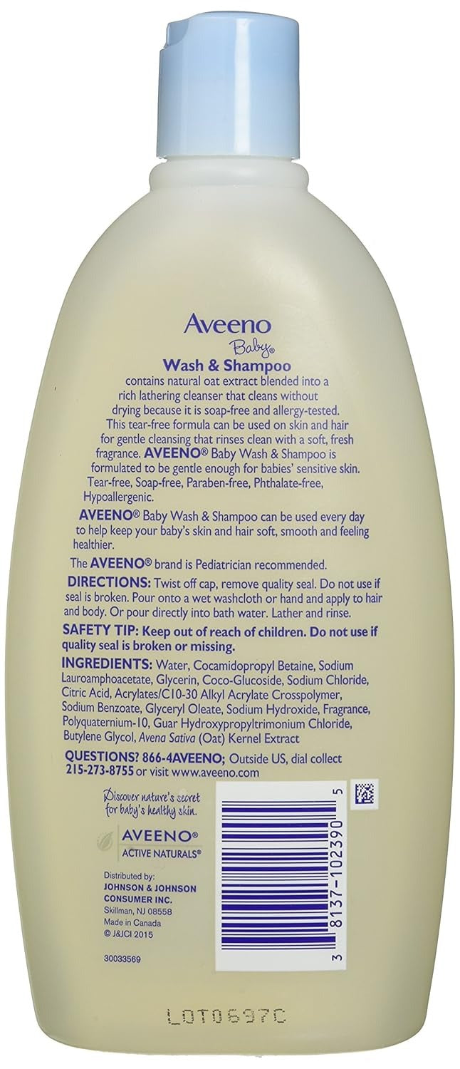 Aveeno Baby Wash & Shampoo Lightly Scented - 532 ml