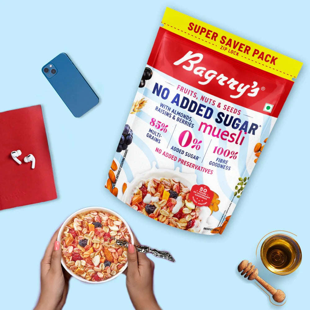 Bagrry's  0% Added Sugar Muesli with Berry, Nuts & Seeds - 500 gms