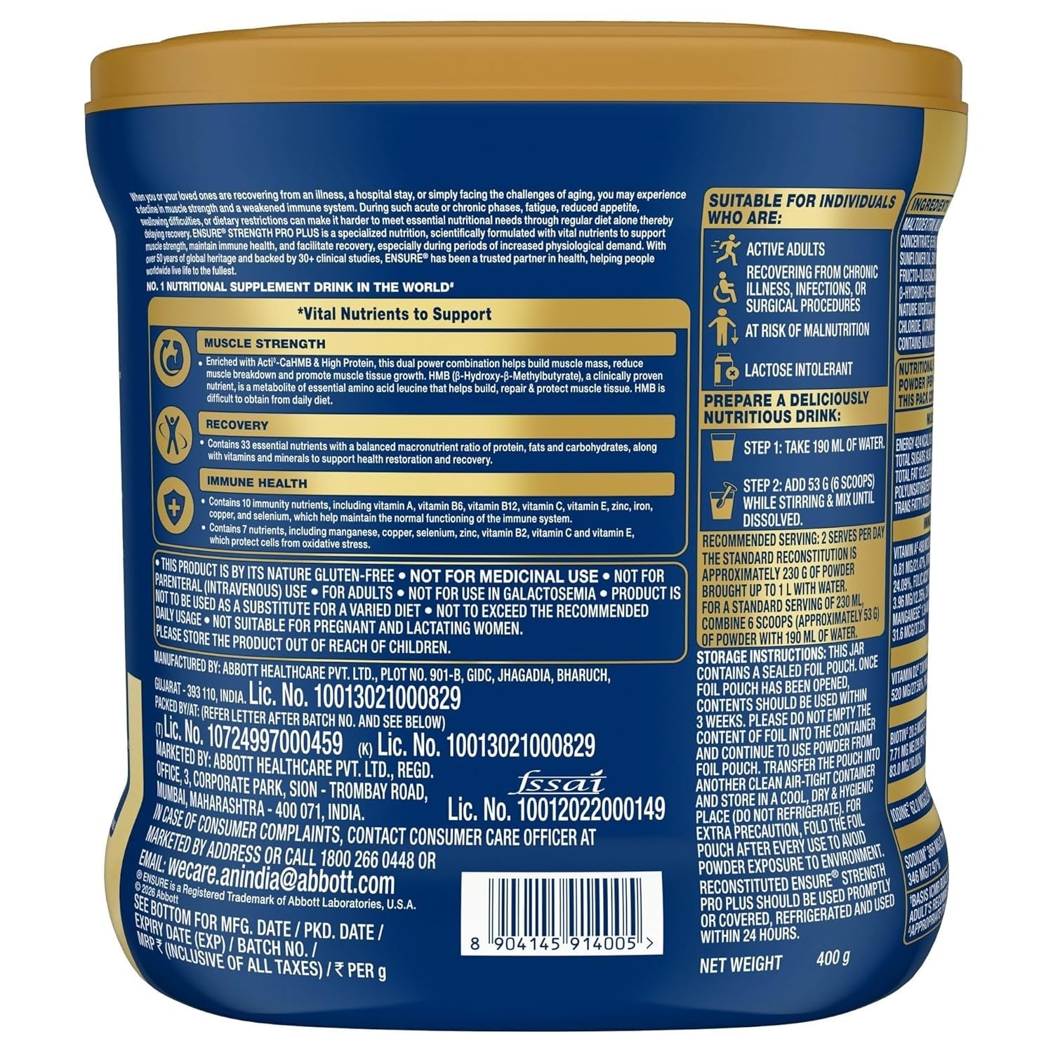 Ensure Strength Pro Plus Vanilla Jar
