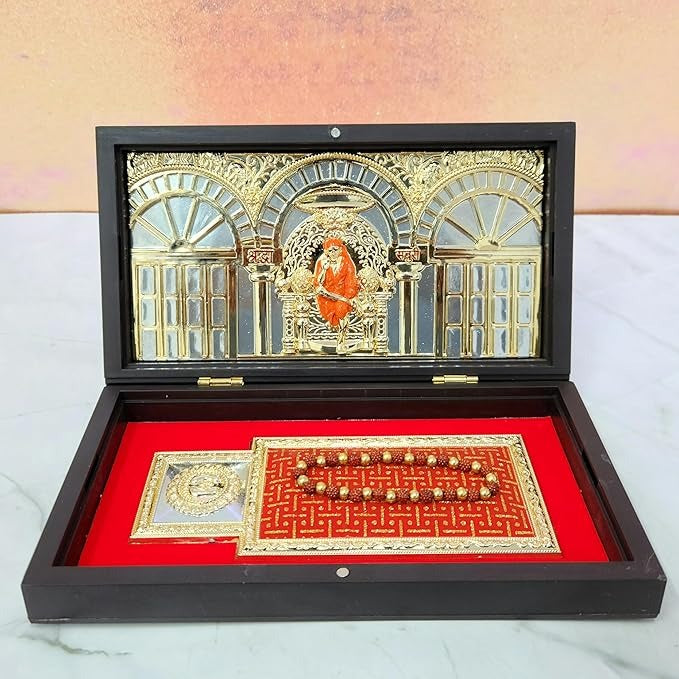 Arnavira Gold Plated Photo Frame House Warming Gifts Puja Box