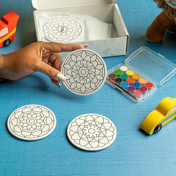 Nesta Toys Diy Mandala Art Magnets  Mandala Art Kit for Girls & Boys Coloring & Painting Art Kit Set with Colour Pencils Gifts for Kids Ages 6, 7, 8, 9, 10, 11, 12 Years