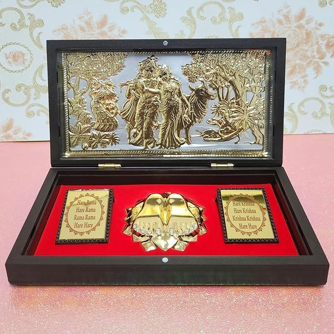 Arnavira Gold Plated Photo Frame House Warming Gifts Puja Box