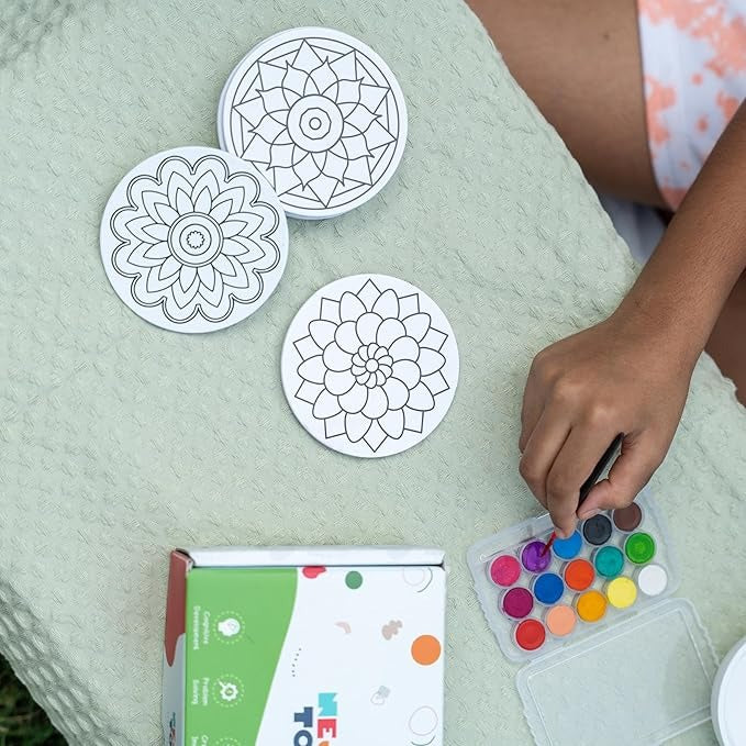 Nesta Toys Diy Mandala Art Magnets  Mandala Art Kit for Girls & Boys Coloring & Painting Art Kit Set with Colour Pencils Gifts for Kids Ages 6, 7, 8, 9, 10, 11, 12 Years