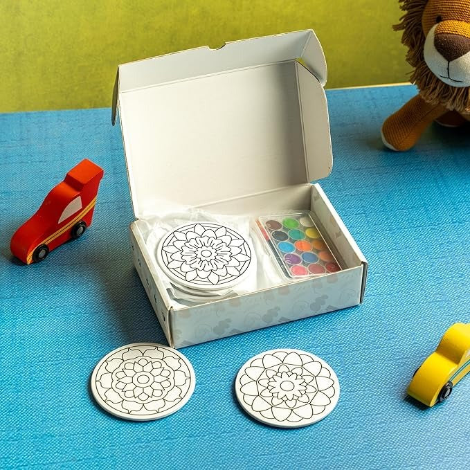 Nesta Toys Diy Mandala Art Magnets  Mandala Art Kit for Girls & Boys Coloring & Painting Art Kit Set with Colour Pencils Gifts for Kids Ages 6, 7, 8, 9, 10, 11, 12 Years