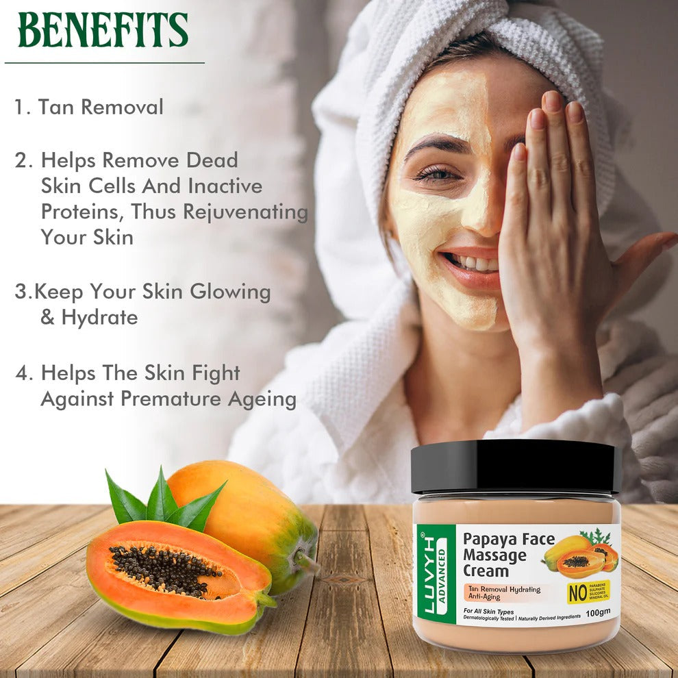 LuvYH Papaya Face Massage Cream - 100g