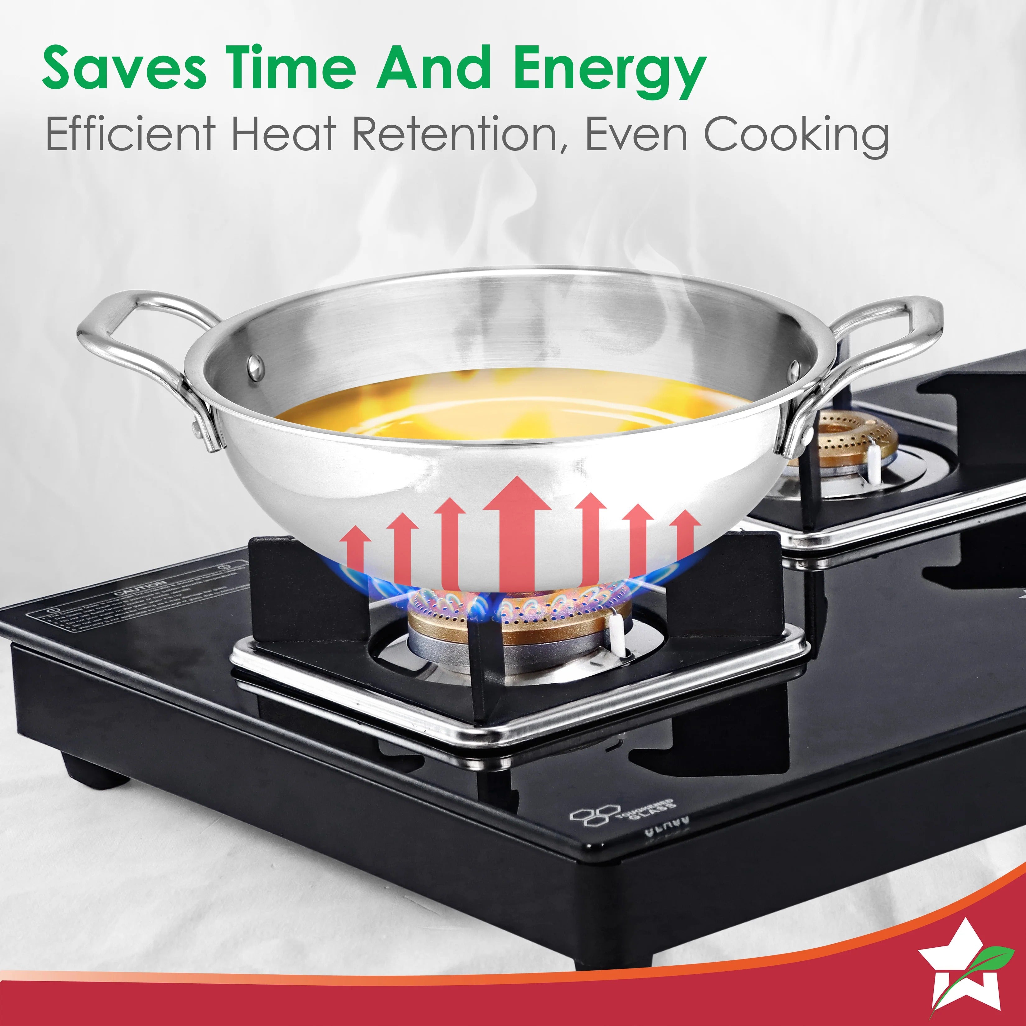 Wonderchef Venice Triply Stainless Steel 3 Pcs Cookware Set (Fry Pan 20cm + Kadhai 24cm)