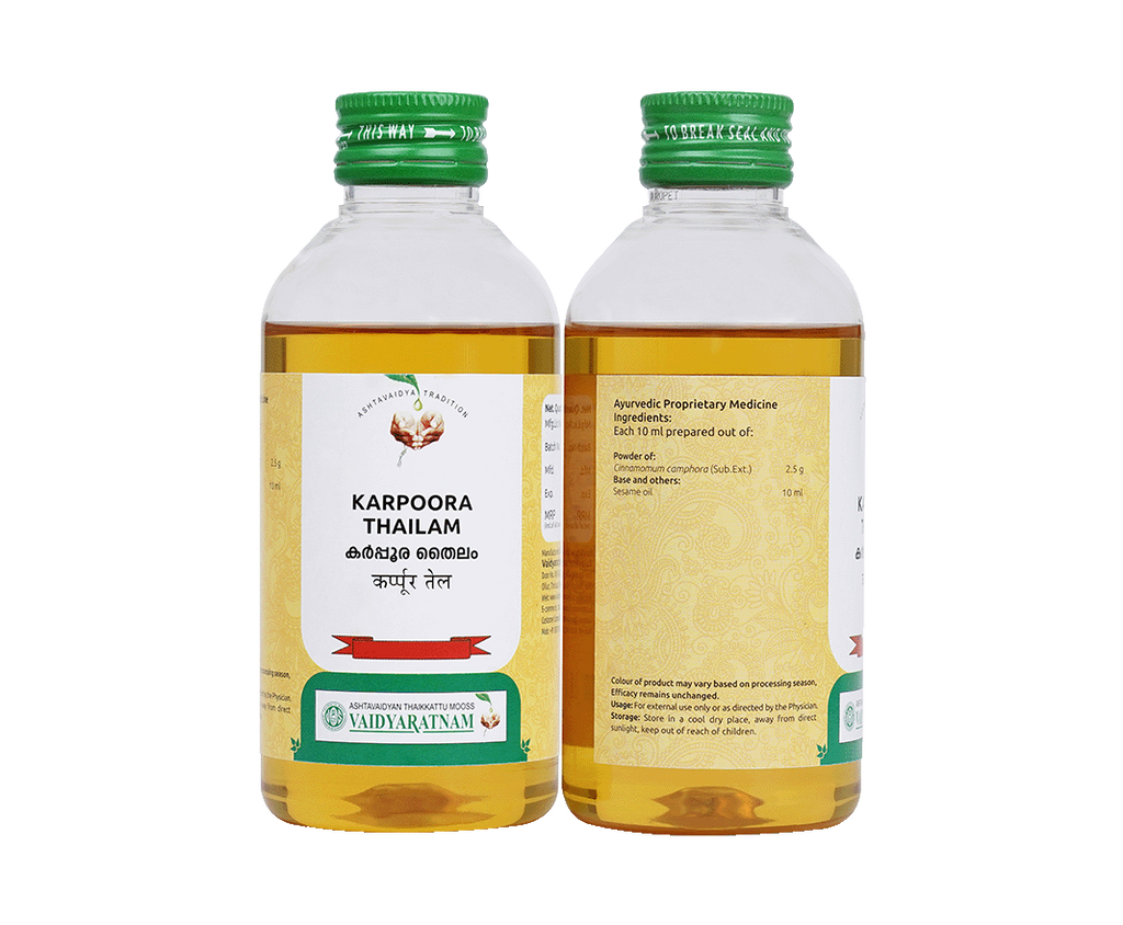 Vaidyaratnam Karpoora Thailam - 200 ml
