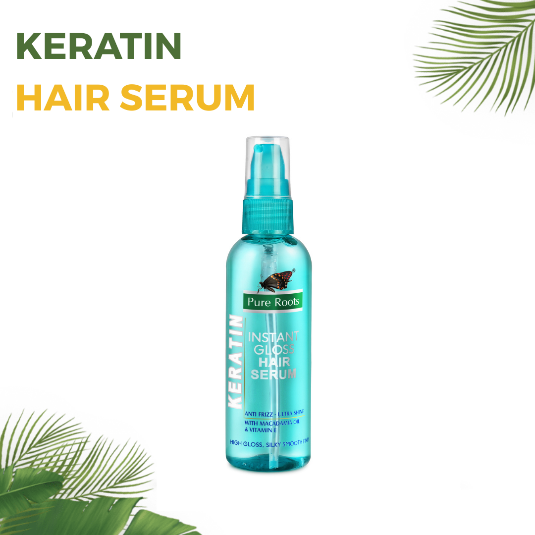 Pure Roots Keratin Instant Gloss Hair Serum - 100ml