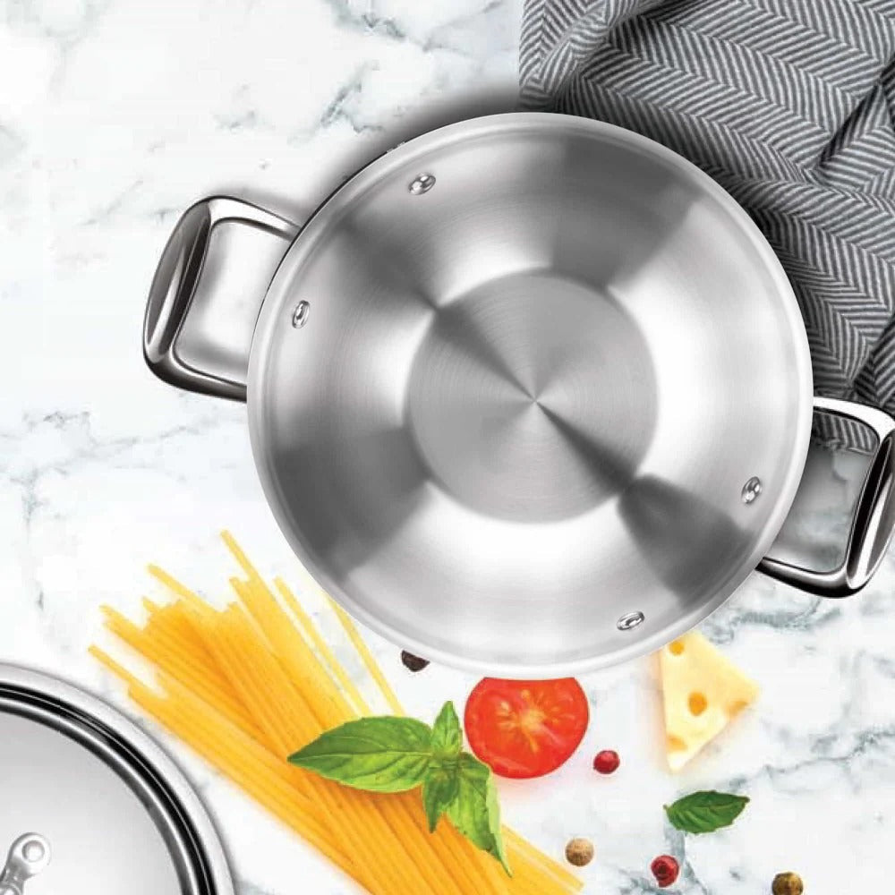 Milton ProCook Triply Stainless Steel Kadhai with Lid