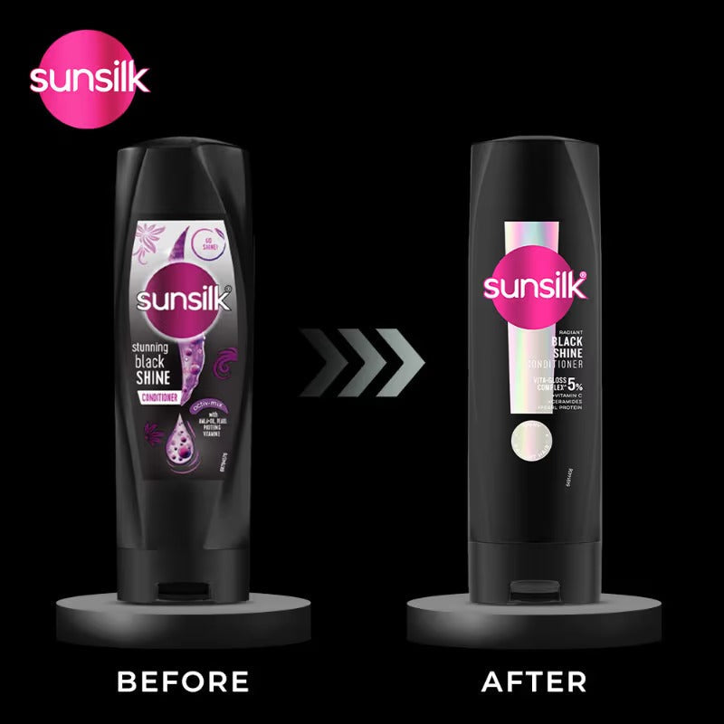 Sunsilk Black Shine Conditioner - 80 ml (Pack of 5)