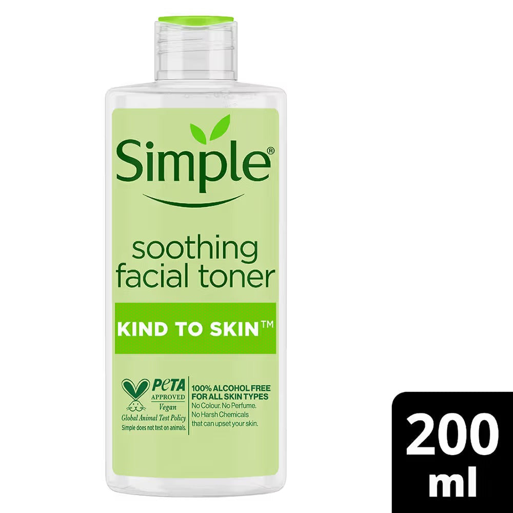 Simple Skincare Kind to Skin Refreshing Facial Wash, Soothing Facial Toner & Replenishing Rich Moisturiser Combo