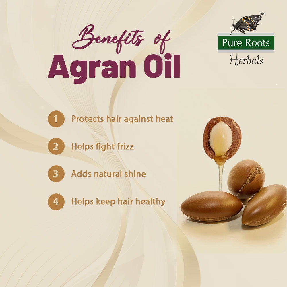 Pure Roots Hair Serum With Argan Oil & Vitamin E - 100ml