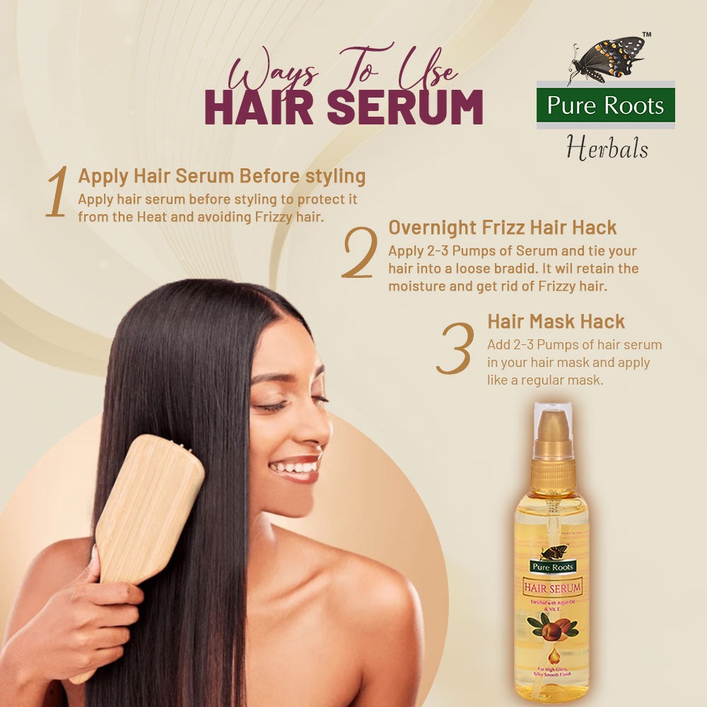 Pure Roots Hair Serum With Argan Oil & Vitamin E - 100ml