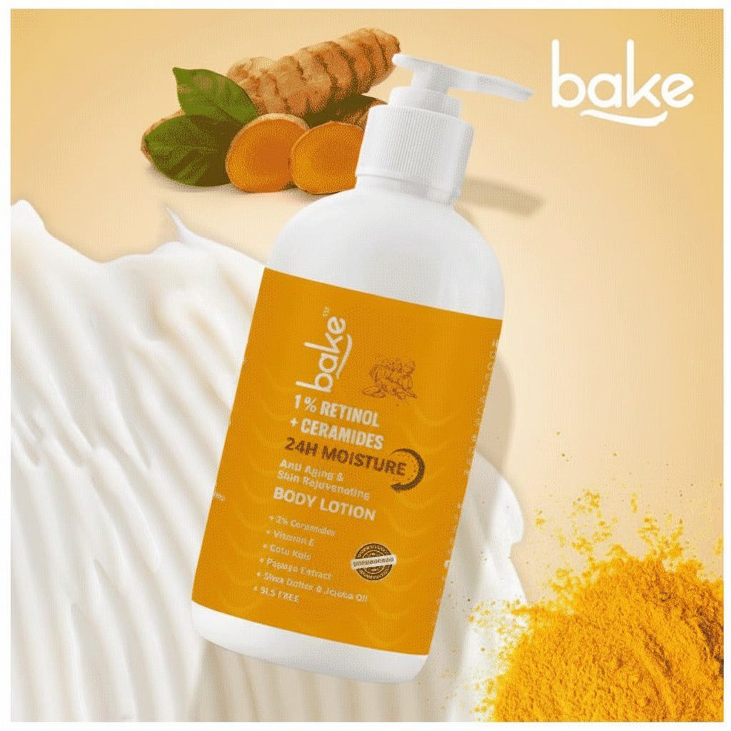 Bake 1% Retinol + Ceramides Body Lotion for 48H Moisture, Anti-Aging, Skin Repair & Rejuvenation - 200 ml