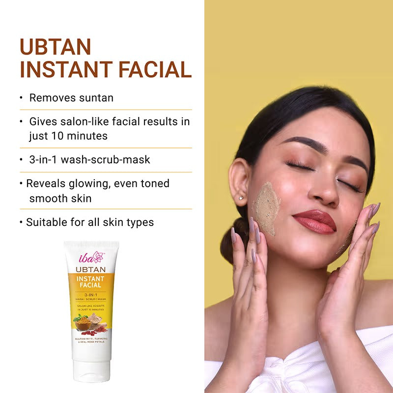 Iba 3in1 Wash, Scrub, Mask Fairness Instant Facial - 100 Gms