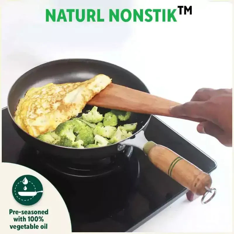 The Indus Valley 100% Pure Iron Cookware Set - Tawa + Fry Pan + Kadai + Free Tadka Pan