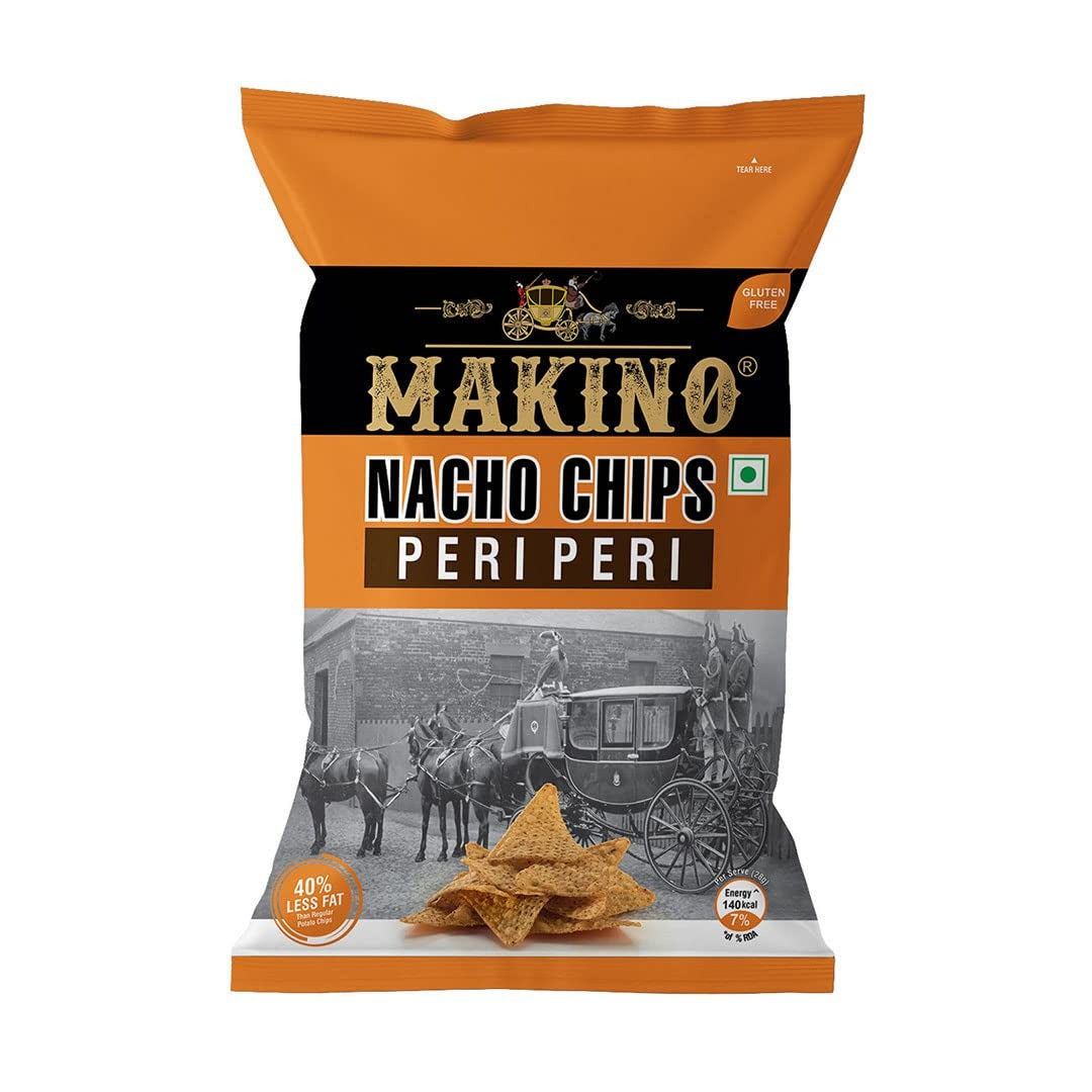 Makino Nacho Chips Peri Peri Flavour - Pack of 3(150g Each Pack)