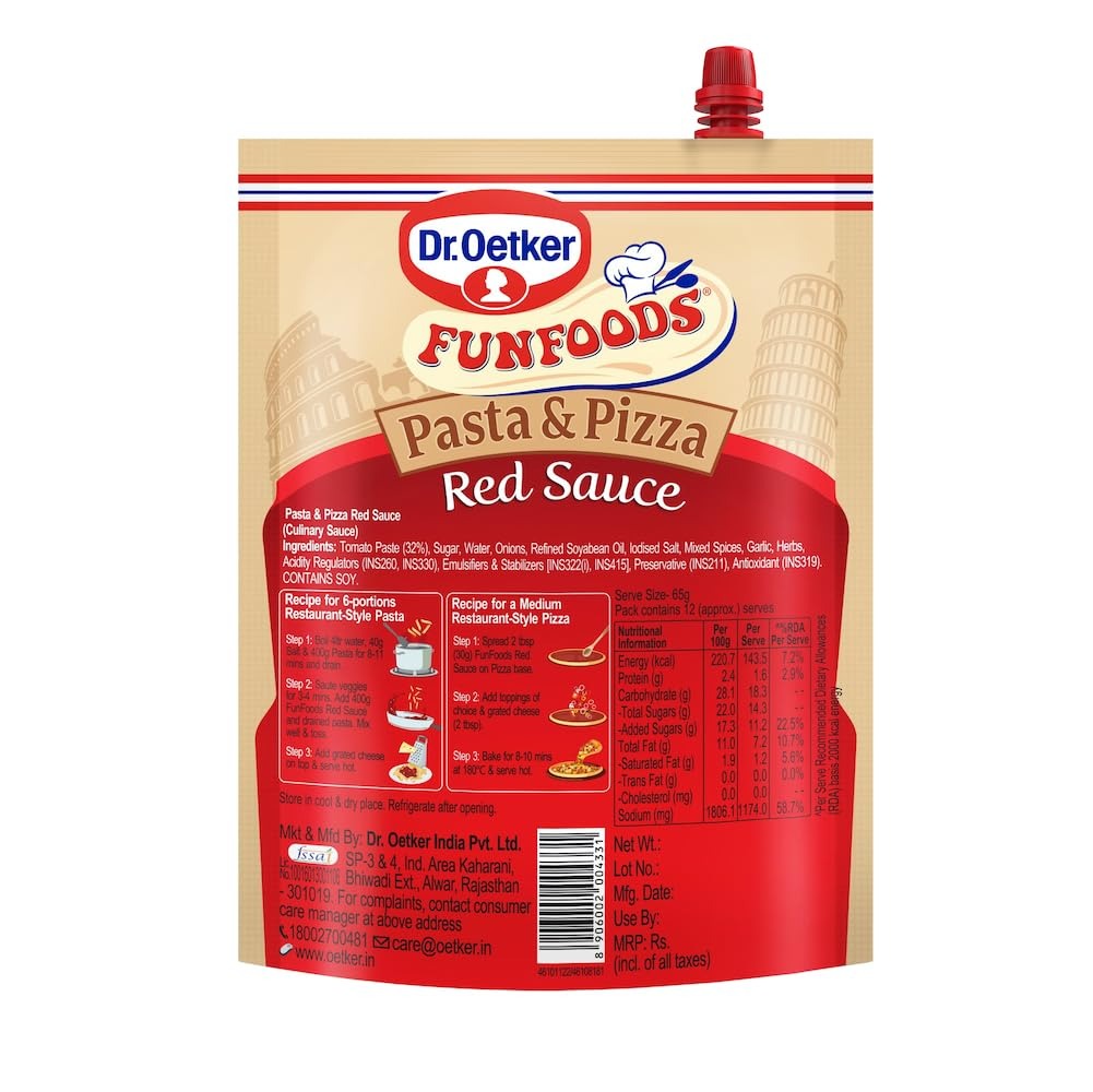 Dr. Oetker FunFoods Pasta & Pizza Red Sauce - 800g