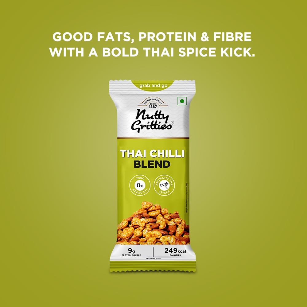 Nutty Gritties Grab And Go Thai Chilli Blend Trail Mix - Pack of 6(40g Each Pack)