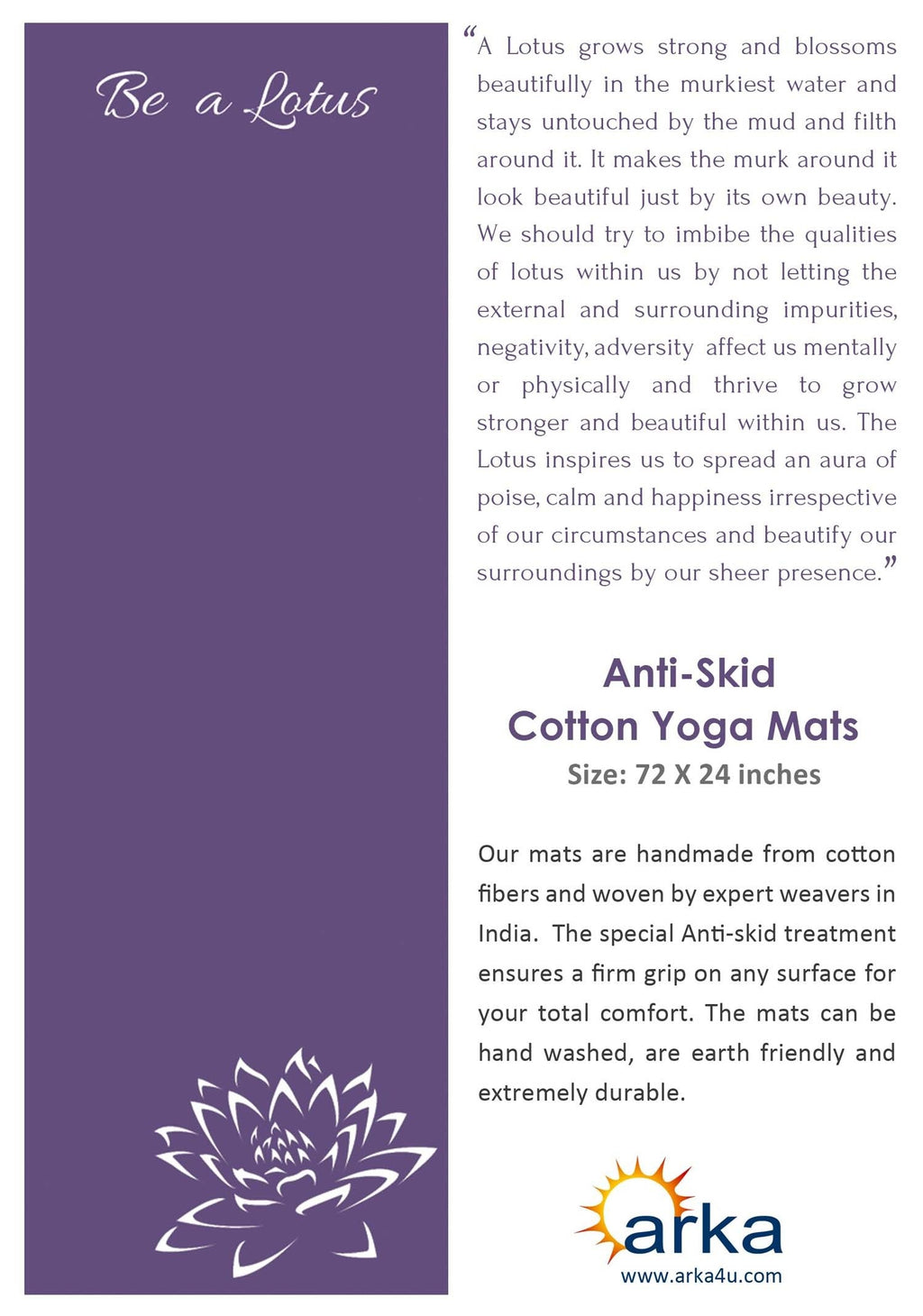 Arka Lotus Cotton Yoga Mat