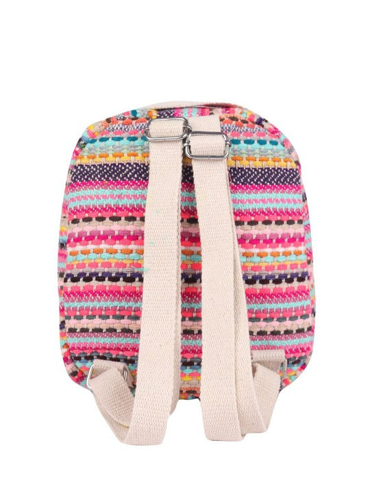 Astrid Girls Pink & Blue Embroidered Cotton Backpacks