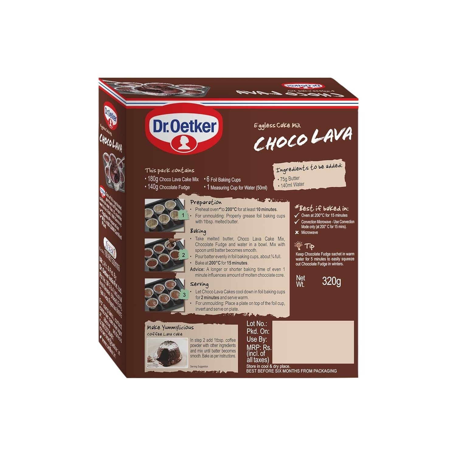 Dr. Oetker Choco Lava Cake Mix - 320g