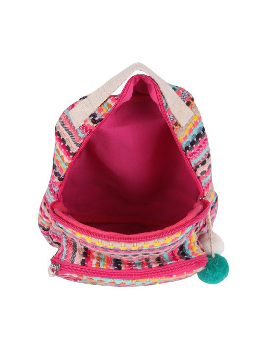 Astrid Girls Pink & Blue Embroidered Cotton Backpacks