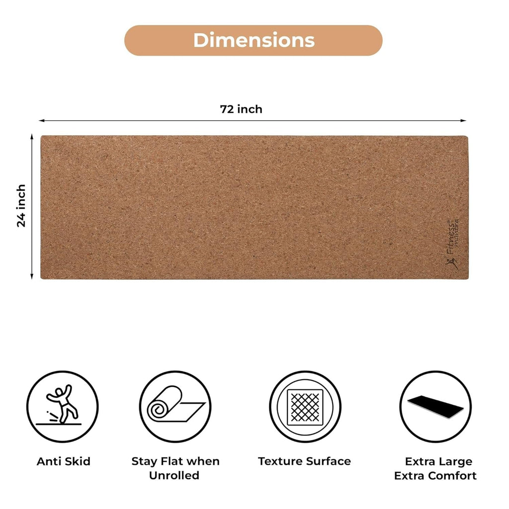 Fitness Mantra Premium Natural Cork & Rubber Yoga Mat