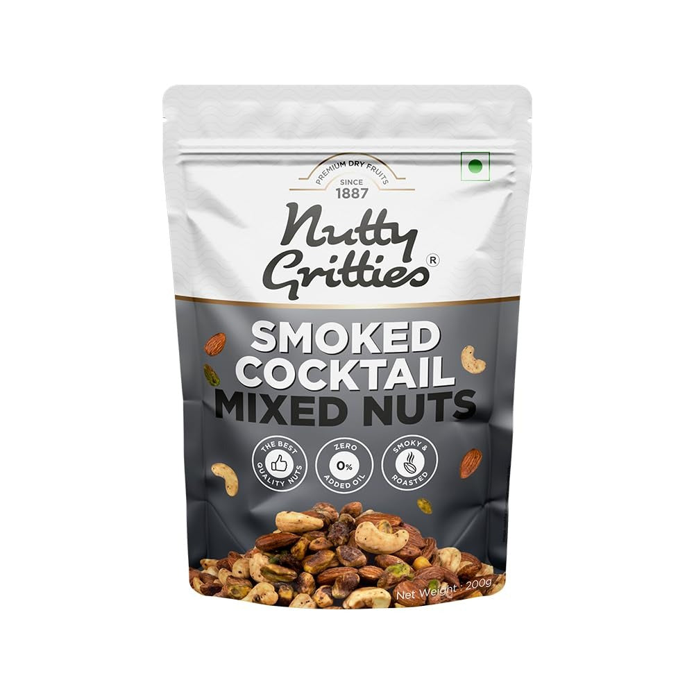 Nutty Gritties Premium Smoked Cocktail Mixed Nuts - 200g