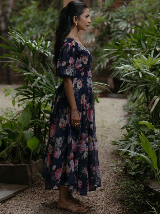Anayna Women Floral Printed Fit & Flare Ethnic Dress