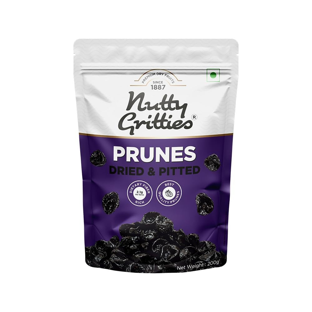 Nutty Gritties California Pitted Prunes Dried Fruit Plums - 200g