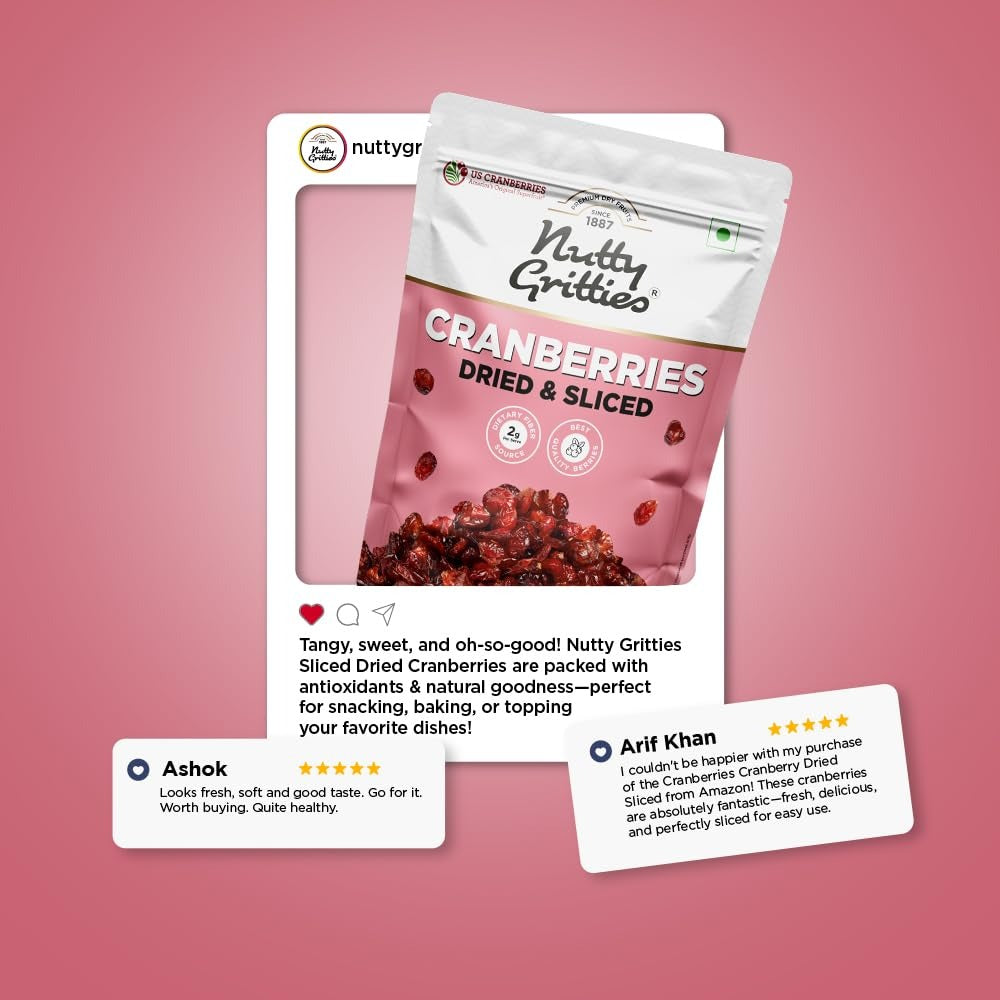Nutty Gritties Dried US Cranberries -  200g