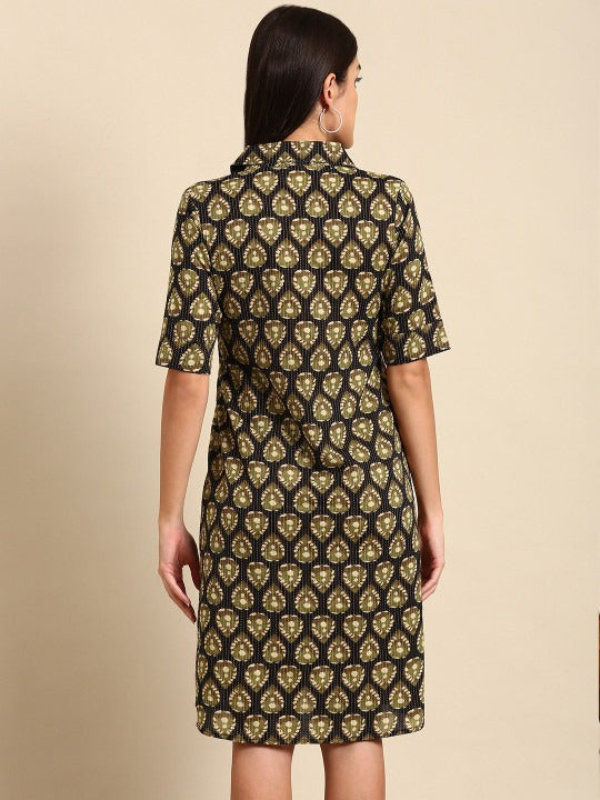 Anayna Ethnic Motifs Cotton Shirt Dress
