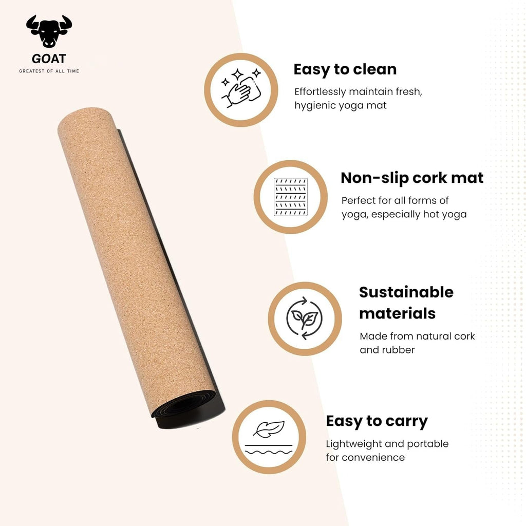 Goat Cork Yoga Mat 100% Eco Friendly Cork & Tpe