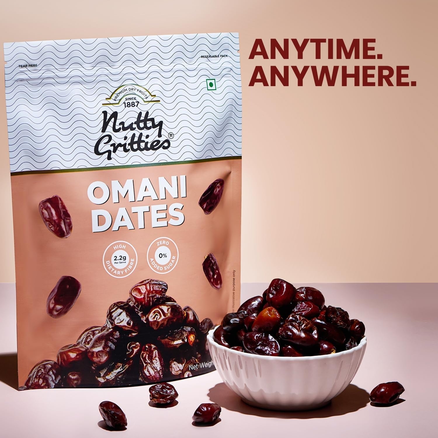 Nutty Gritties Premium Dates Omani - 500g