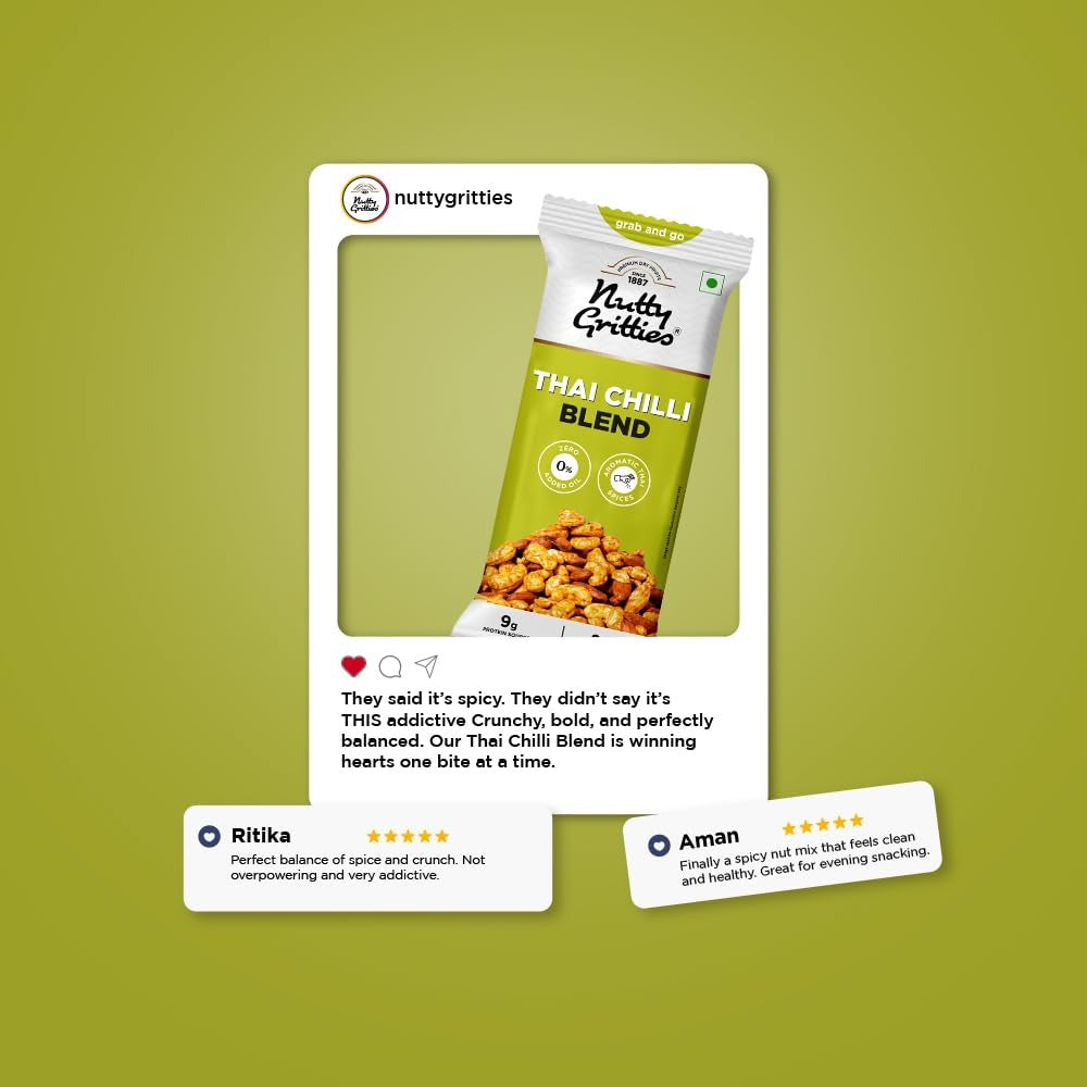 Nutty Gritties Grab And Go Thai Chilli Blend Trail Mix - Pack of 6(40g Each Pack)