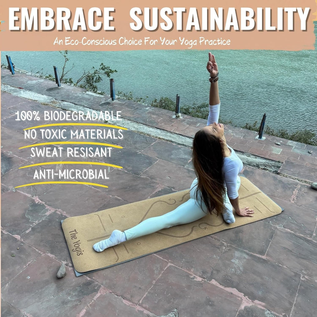 The Yogis Cork Yoga Mat for Men and Women (5mm)