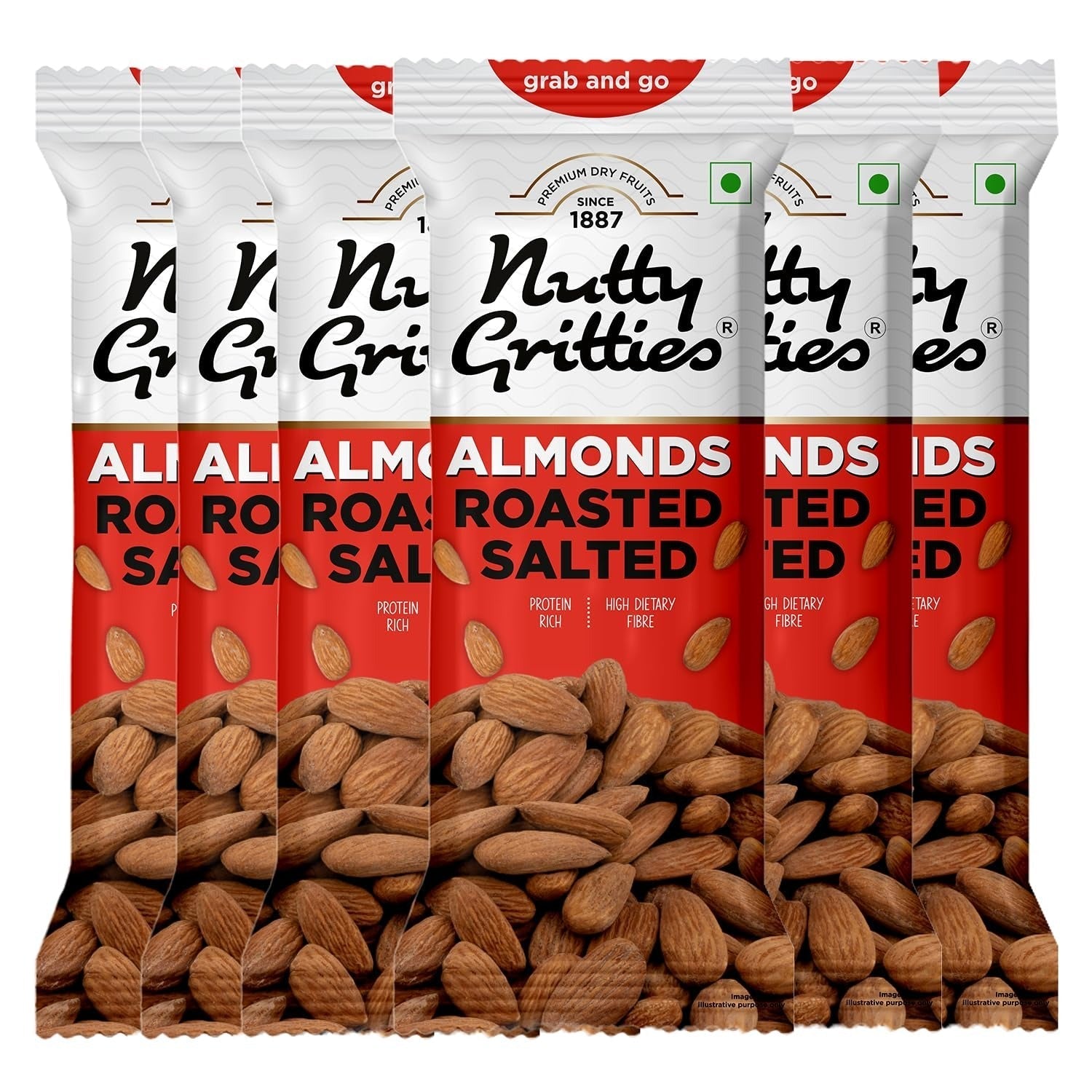 Nutty Gritties Premium California Roasted & Lightly Salted Almonds - 200g