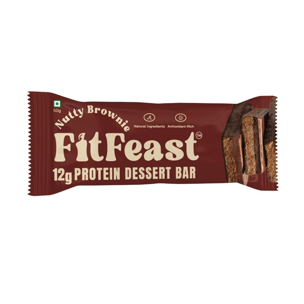 FitFeast Nutty Brownie Dessert Protein Bar