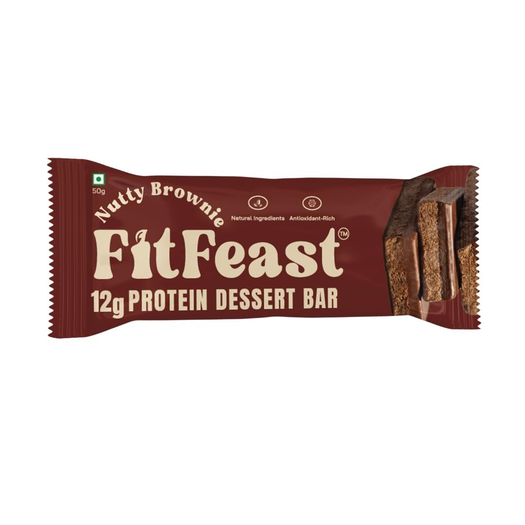 FitFeast Nutty Brownie Dessert Protein Bar