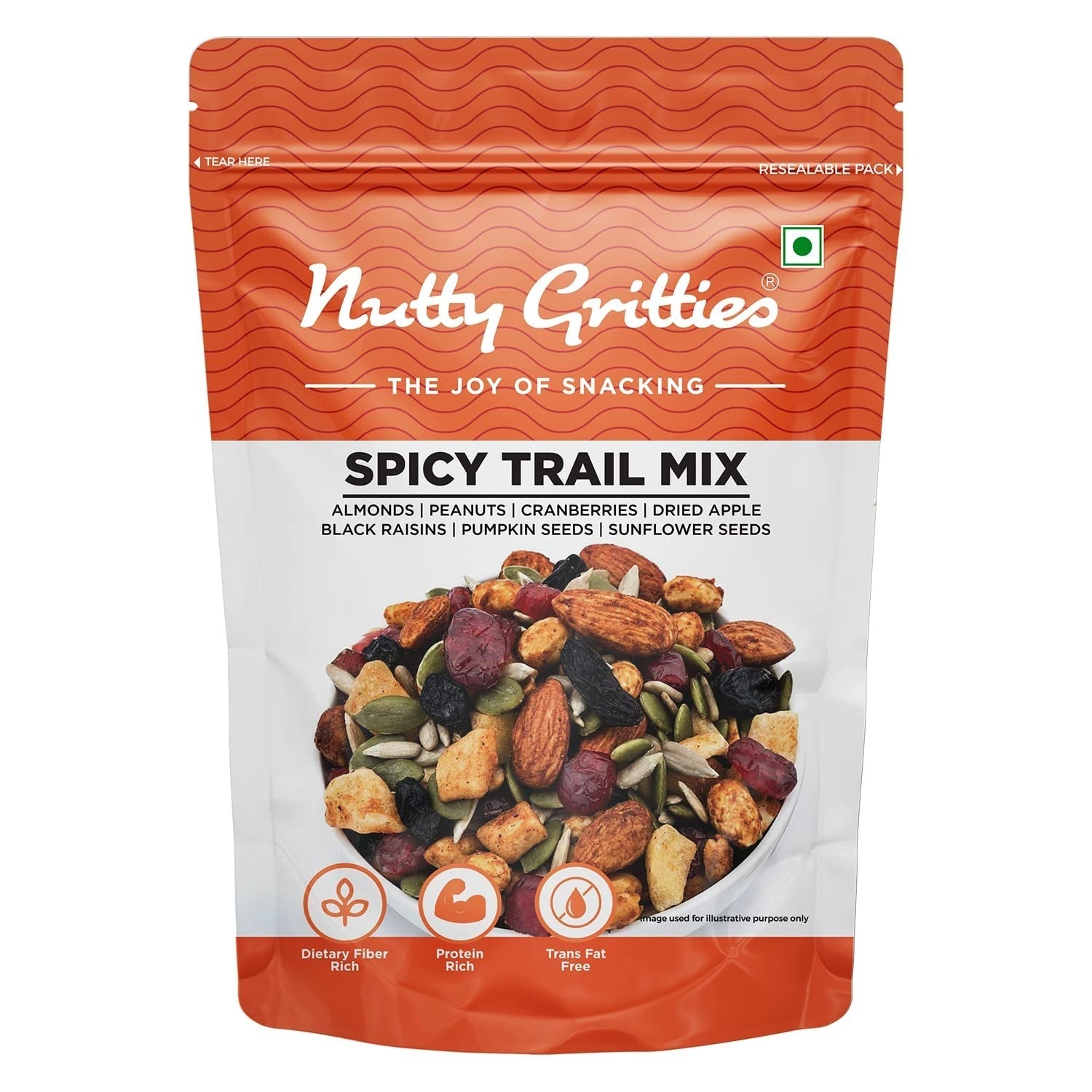 Nutty Gritties Spicy Trail Mix - Pack of 10(24g Each Pack)
