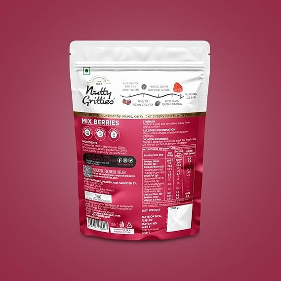 Nutty Gritties Premium Mix Berries  - 200g