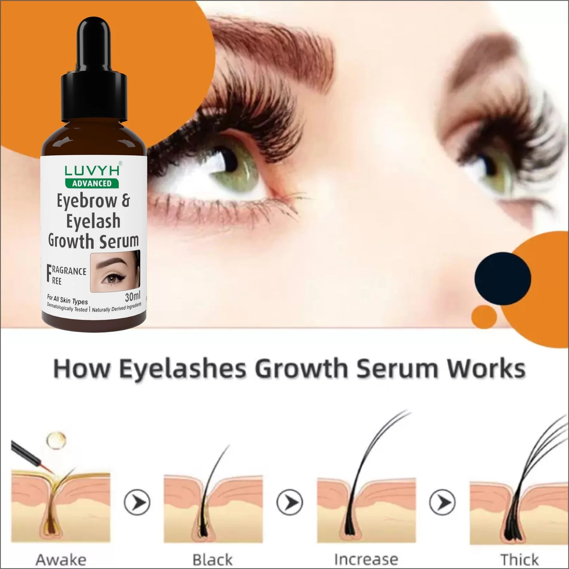 LuvYH Eyebrow & Eyelash Growth Serum - 30ml