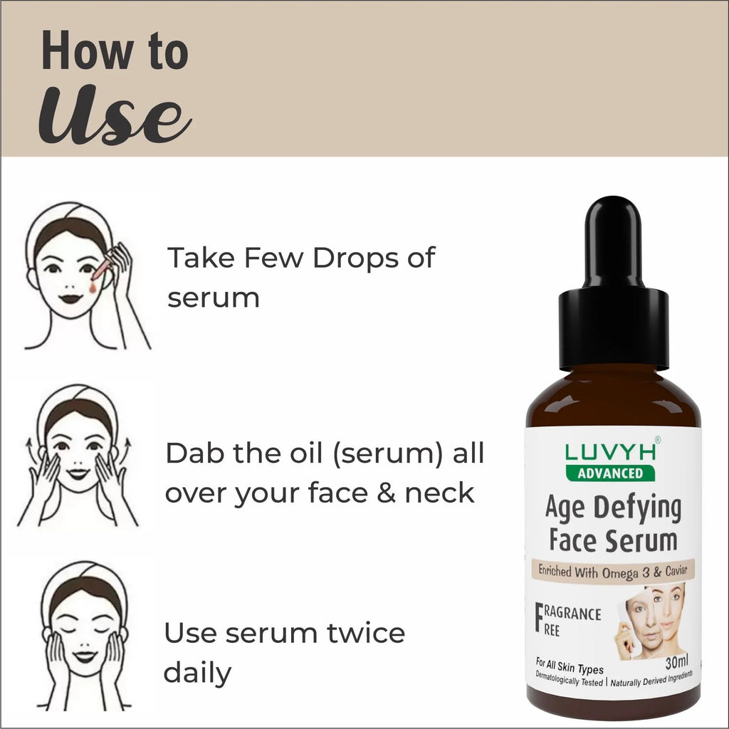 LuvYH Age Defying Face Serum With Retinol & Ceramides - 30ml