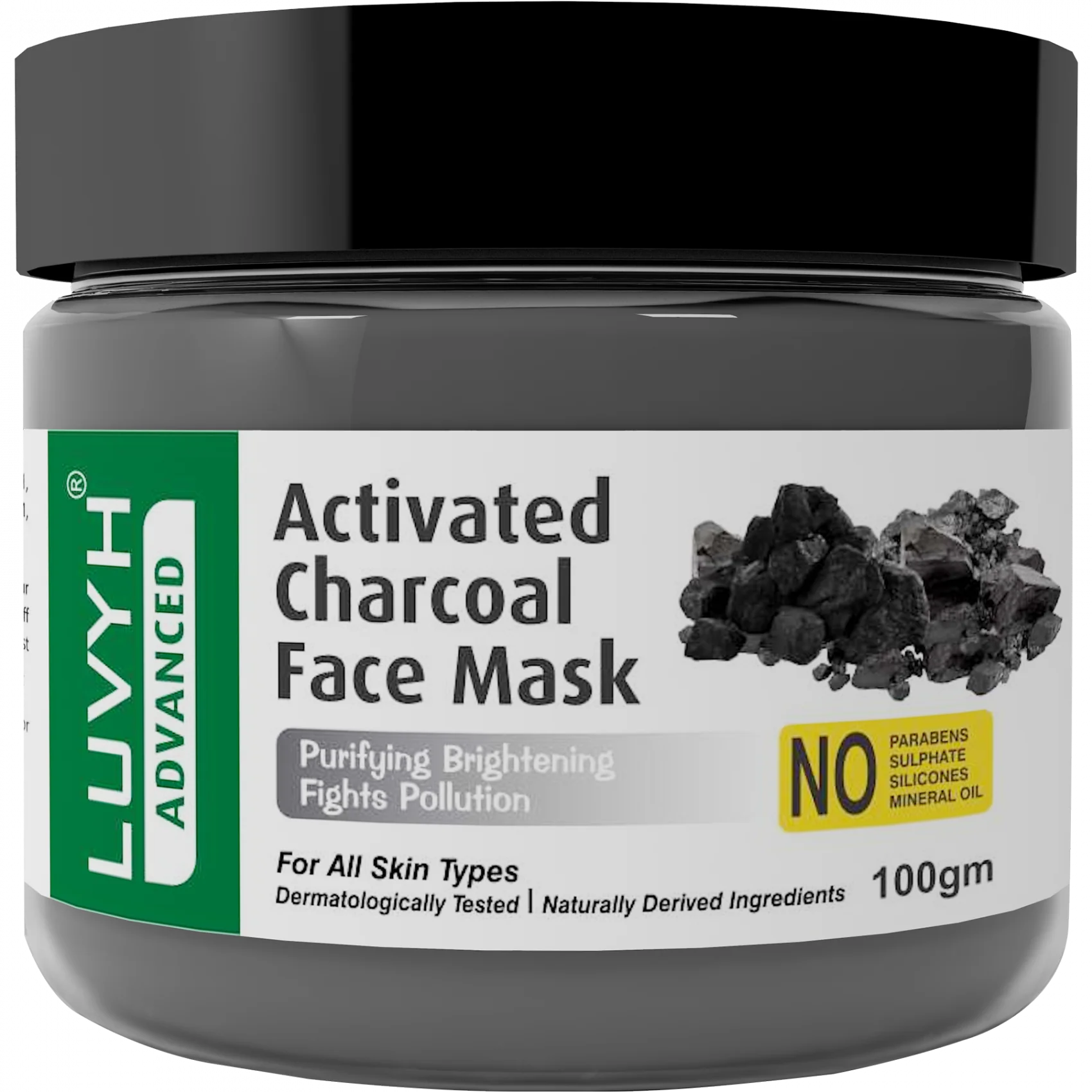 LuvYH Activated Charcoal Face Mask - 100g