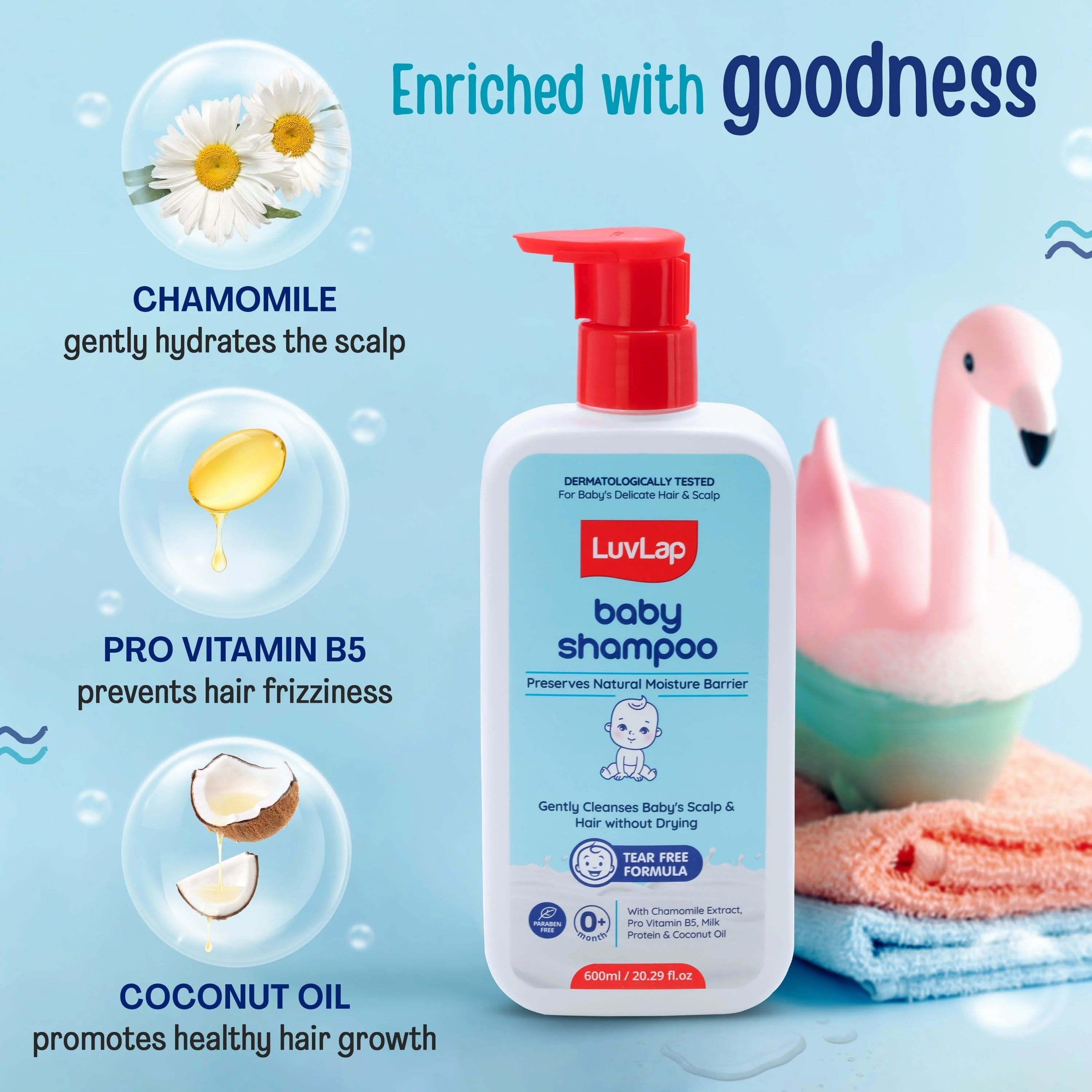 LuvLap Milky Soft Baby Shampoo - 600ml